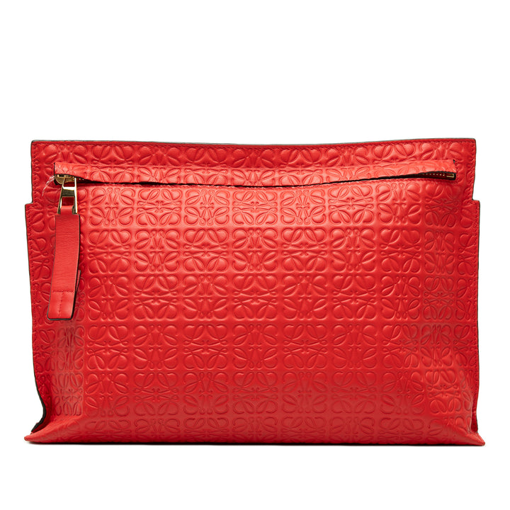 LOEWE embossé Anagram Repeat T Pochette Cuir de veau