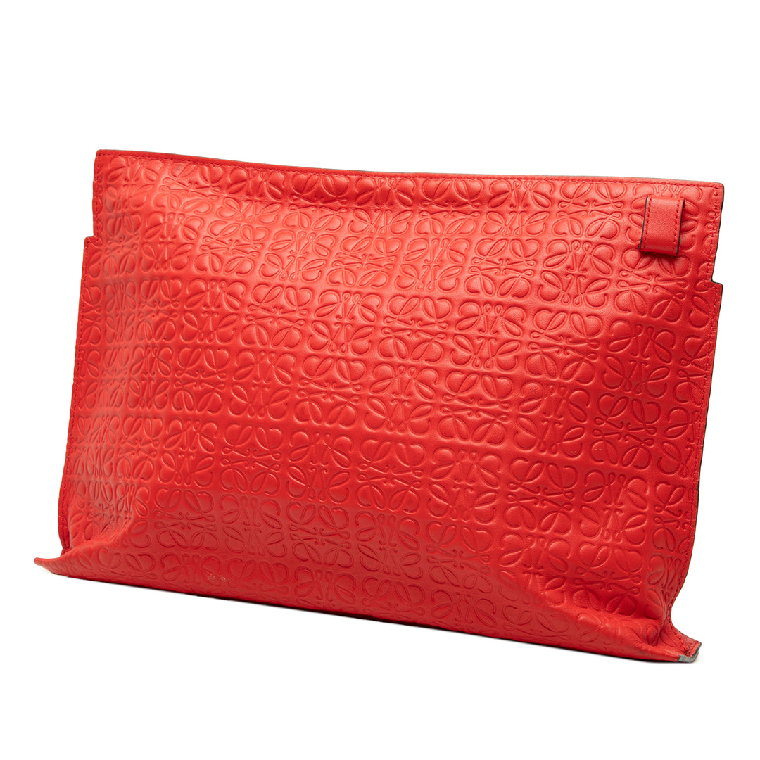LOEWE embossé Anagram Repeat T Pochette Cuir de veau