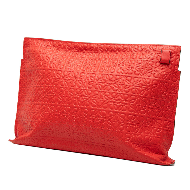LOEWE embossé Anagram Repeat T Pochette Cuir de veau