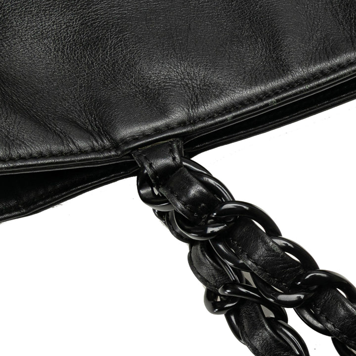 CC Lambskin Chain Tote Black - Gaby Paris