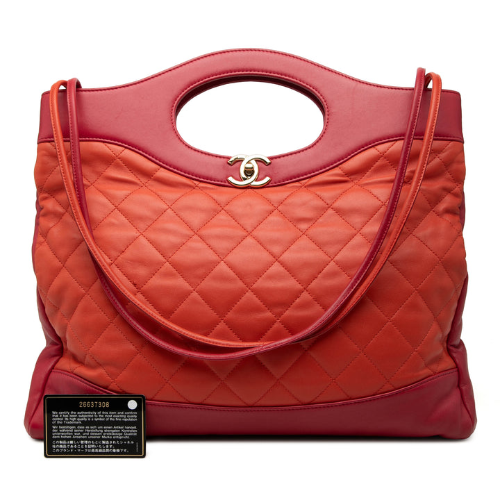 Chanel Large Matelassé Cuir d’agneau 31 Shopping Sac