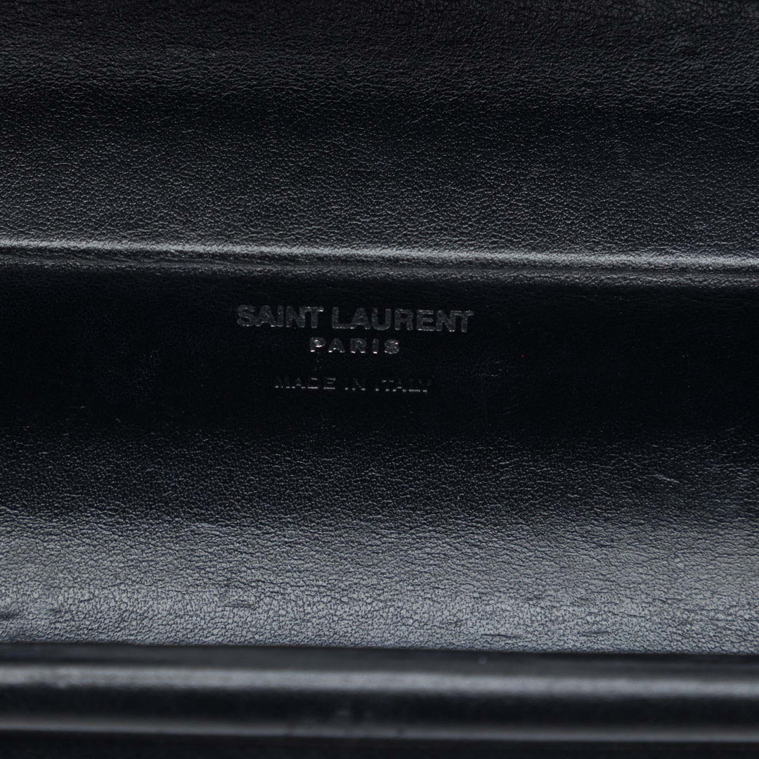 Saint Laurent Ribbed Acrylic Cuir d’agneau Fringe Monogram Monochrome Opium Boîte Sac