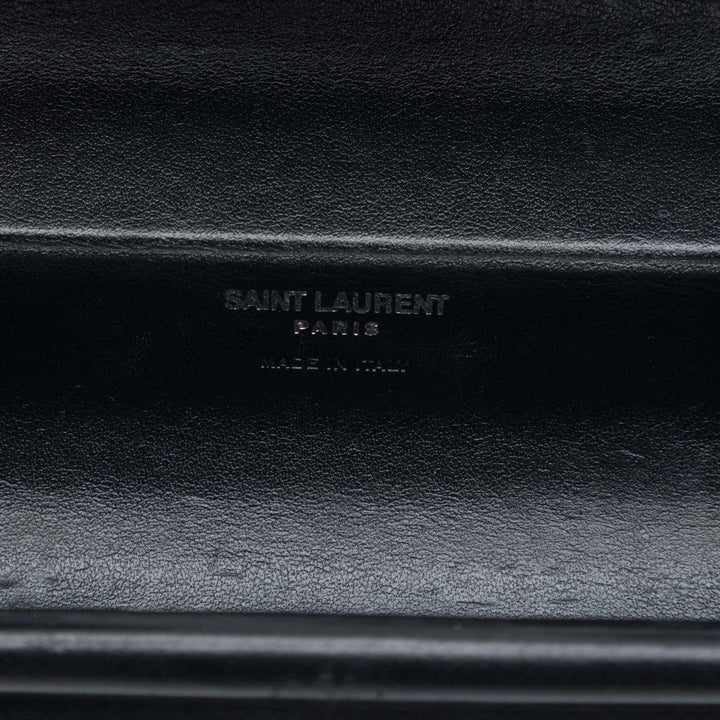 Saint Laurent Ribbed Acrylic Cuir d’agneau Fringe Monogram Monochrome Opium Boîte Sac