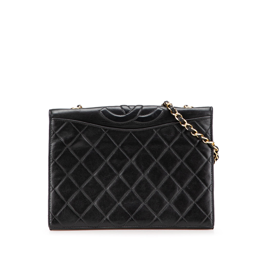 CC Quilted Lambskin Full Flap Black - Gaby Paris