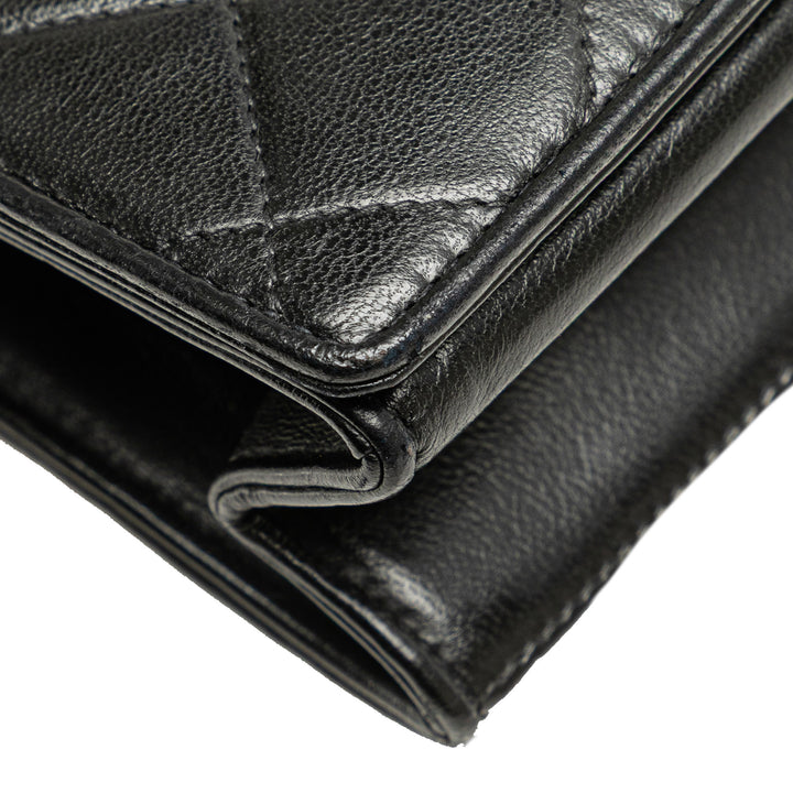 CC Quilted Lambskin Full Flap Black - Gaby Paris