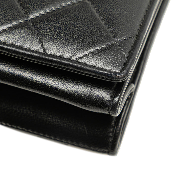 CC Quilted Lambskin Full Flap Black - Gaby Paris