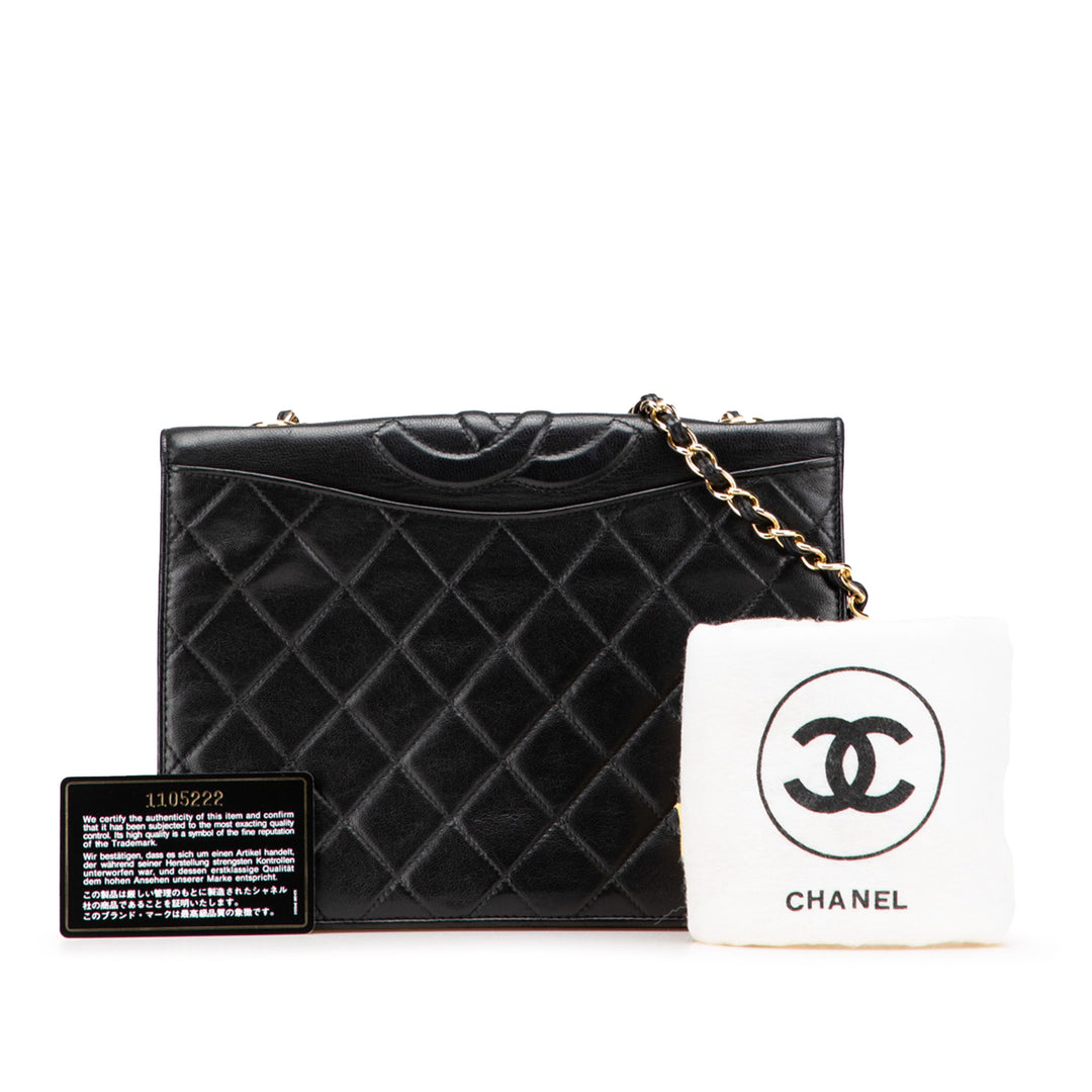 CC Quilted Lambskin Full Flap Black - Gaby Paris