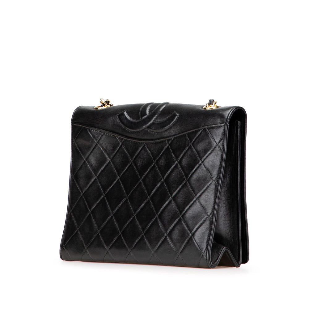 CC Quilted Lambskin Full Flap Black - Gaby Paris