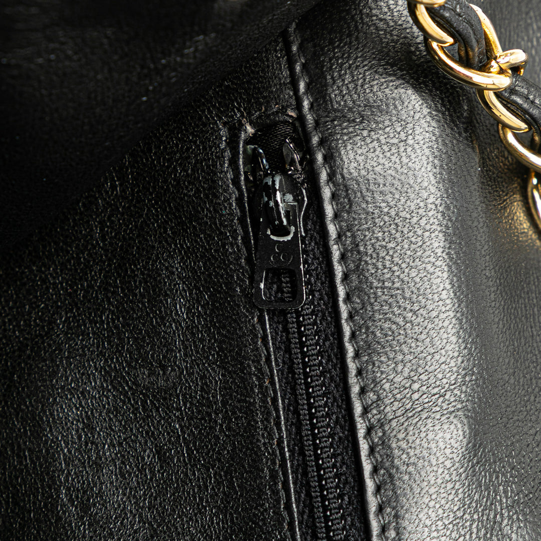 CC Quilted Lambskin Full Flap Black - Gaby Paris