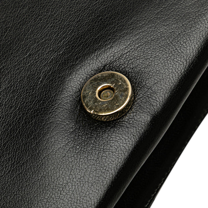 CC Quilted Lambskin Full Flap Black - Gaby Paris
