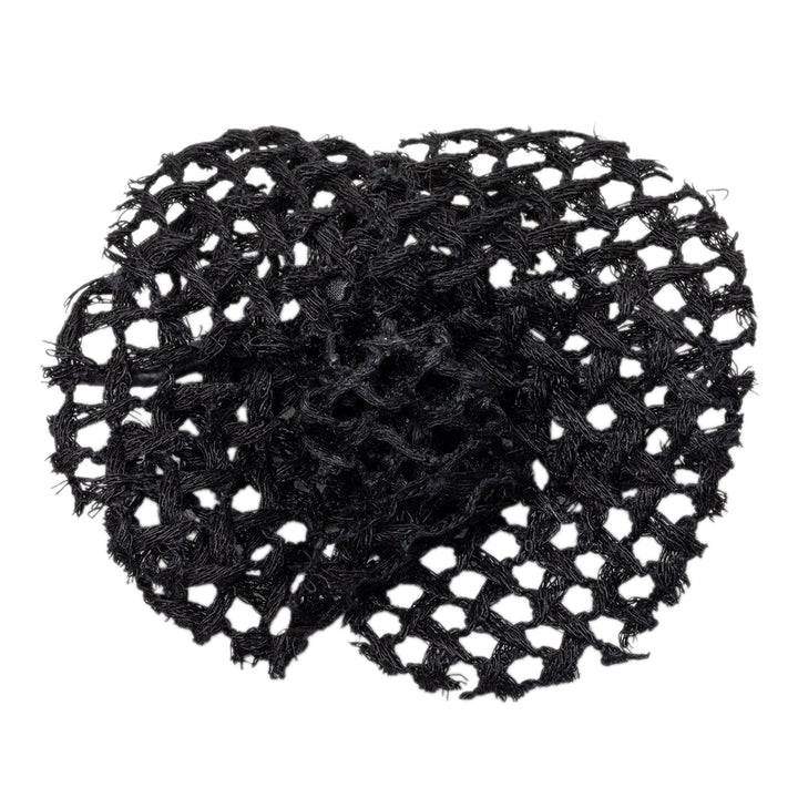 Chanel Mesh Camellia Pin Broche Noir – vue principale – GABY PARIS