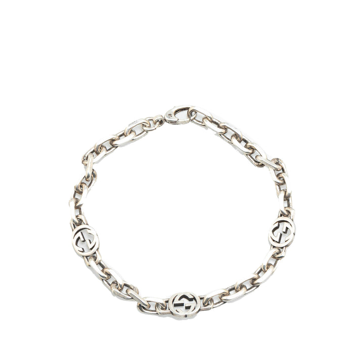 Silver Interlocking G Chain Bracelet Silver - Gaby Paris