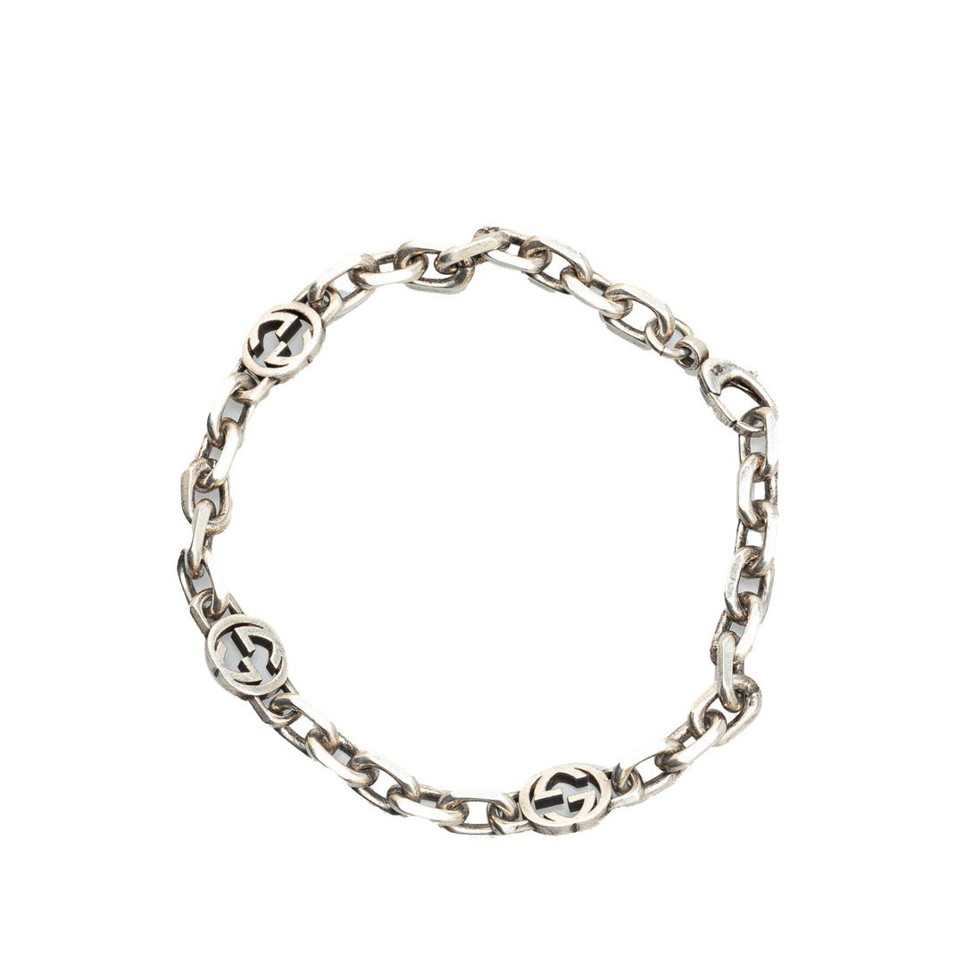 Silver Interlocking G Chain Bracelet Silver - Gaby Paris