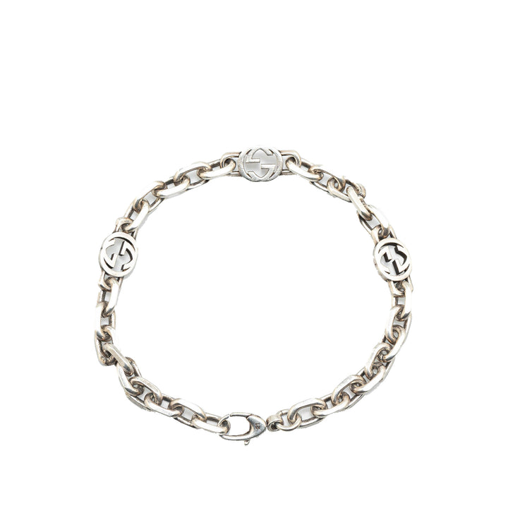 Silver Interlocking G Chain Bracelet Silver - Gaby Paris