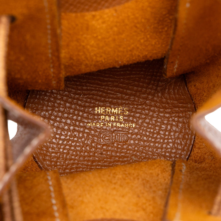 Hermès Pochette Courchevel Vespa Marron – vue 5 – GABY PARIS
