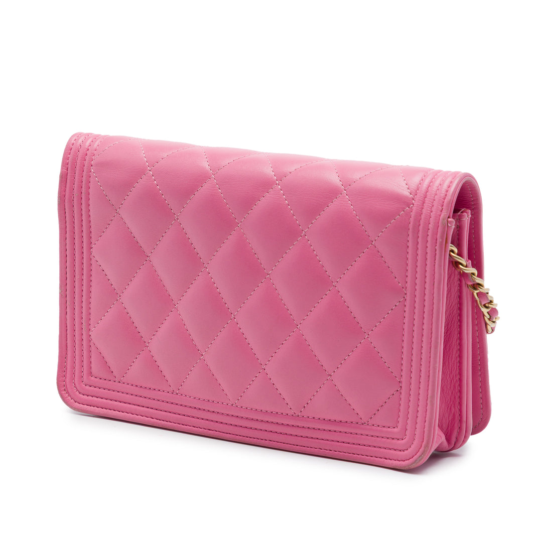 Chanel Matelassé Cuir d’agneau Boy Wallet on Chain