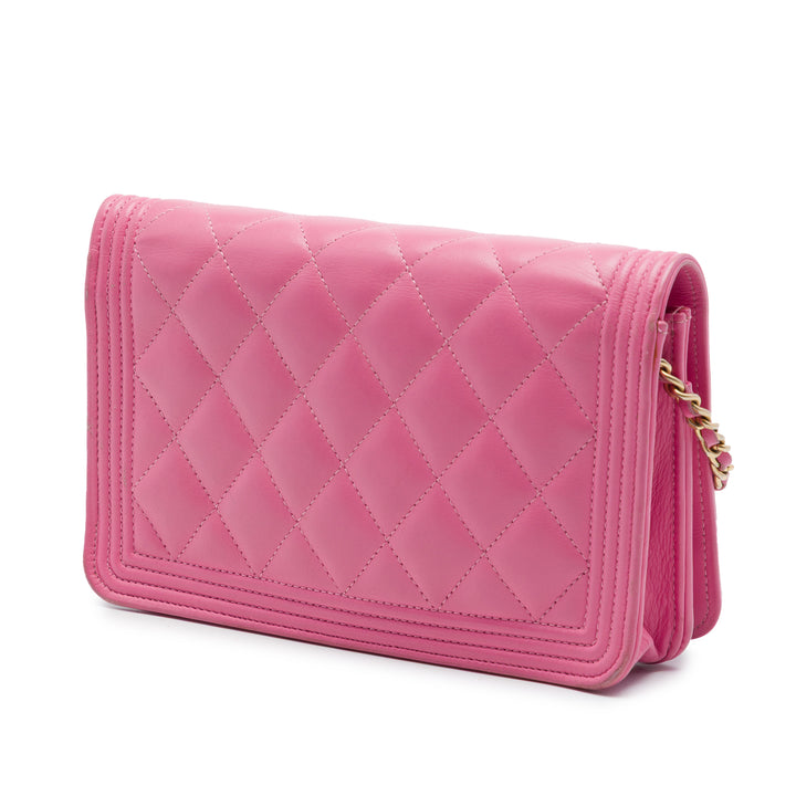 Chanel Matelassé Cuir d’agneau Boy Wallet on Chain