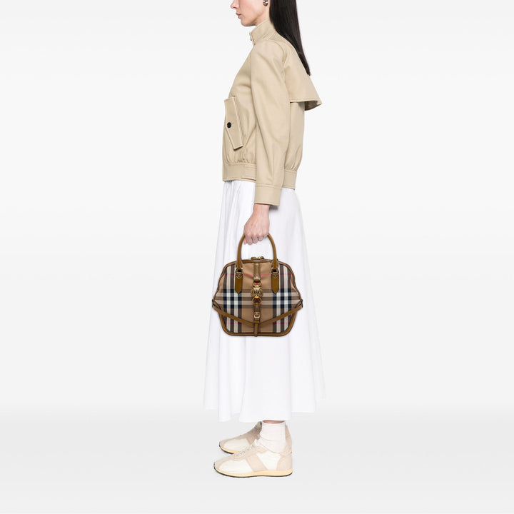 Burberry Sac à main House Check Bridle Owl Orchard Moyen Marron – vue 6 – GABY PARIS