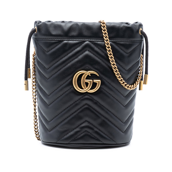 Gucci Small GG Marmont Cuir Matelasse Bucket Sac