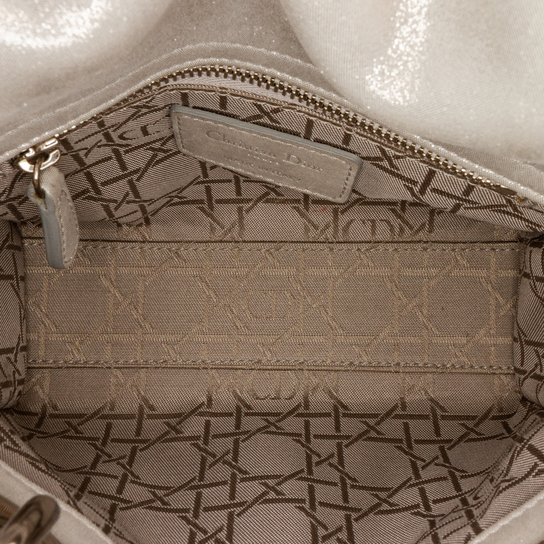 Mini Iridescent Lambskin Cannage Lady Dior Silver - Gaby Paris