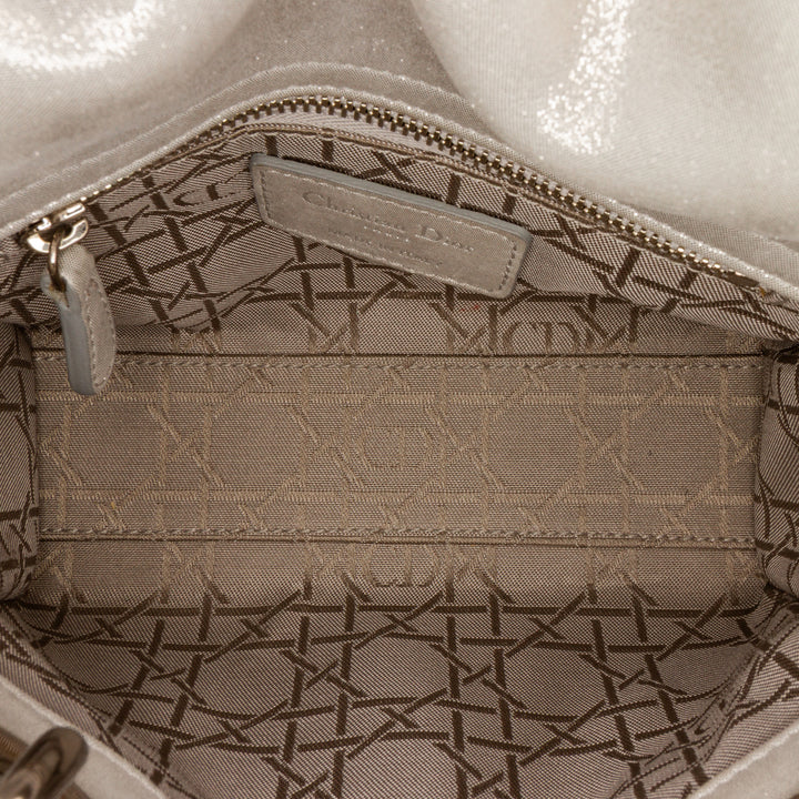 Mini Iridescent Lambskin Cannage Lady Dior Silver - Gaby Paris