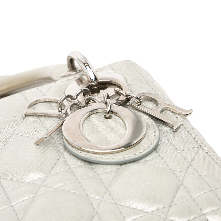 Mini Iridescent Lambskin Cannage Lady Dior Silver - Gaby Paris