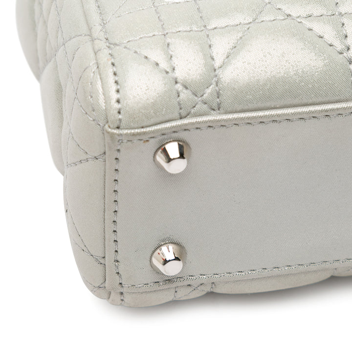 Mini Iridescent Lambskin Cannage Lady Dior Silver - Gaby Paris