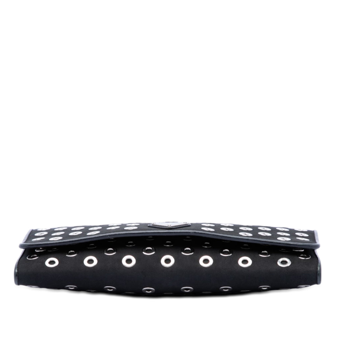 Prada Sac bandoulière Grommet Wallet on Chain Tessuto Noir – vue 3 – GABY PARIS
