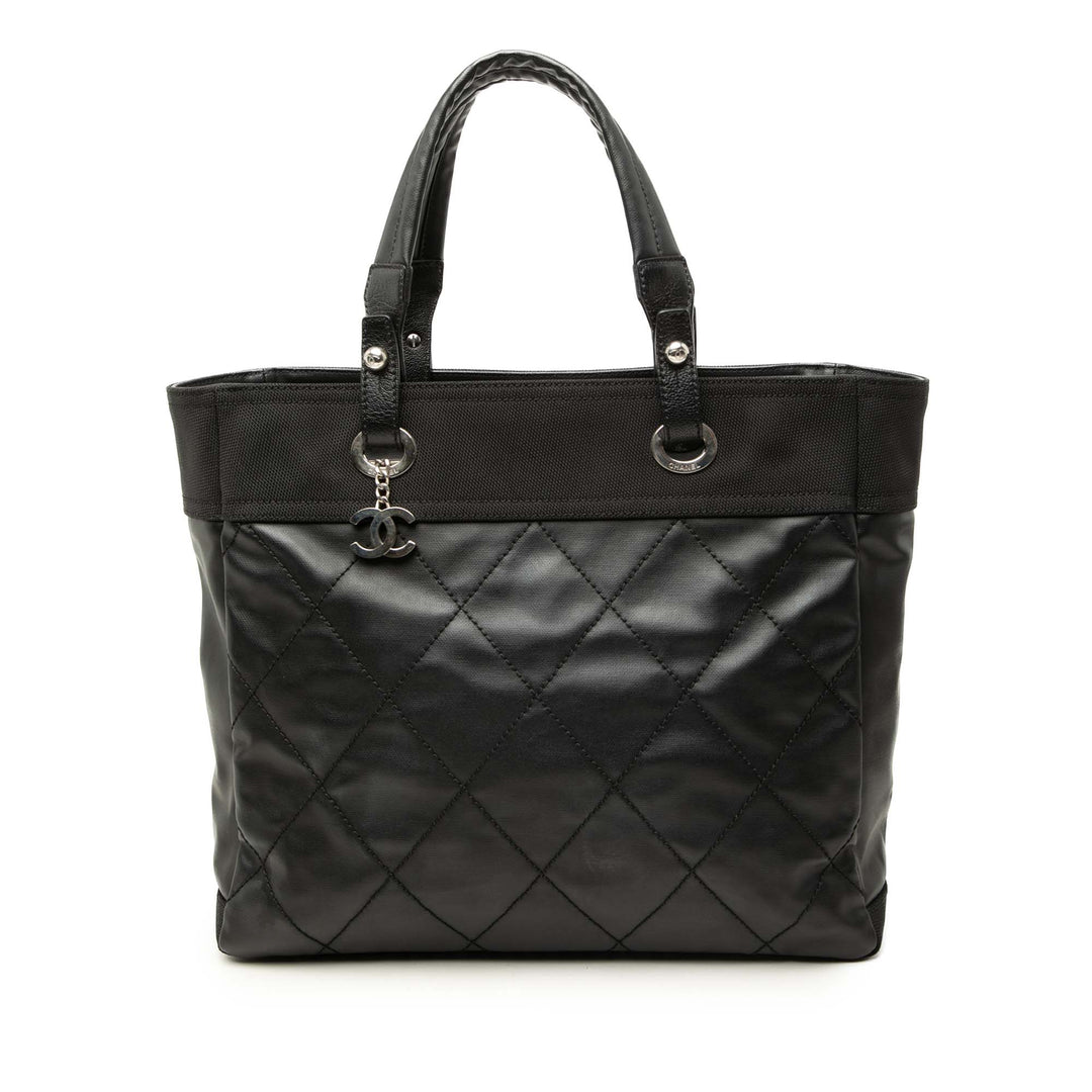Chanel Medium Matelassé Coated Toile Paris Biarritz Cabas