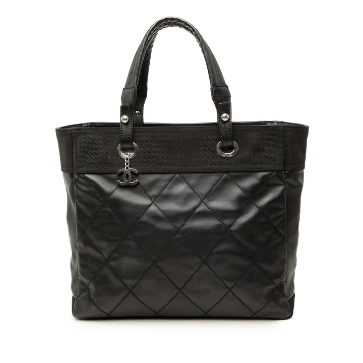 Chanel Medium Matelassé Coated Toile Paris Biarritz Cabas