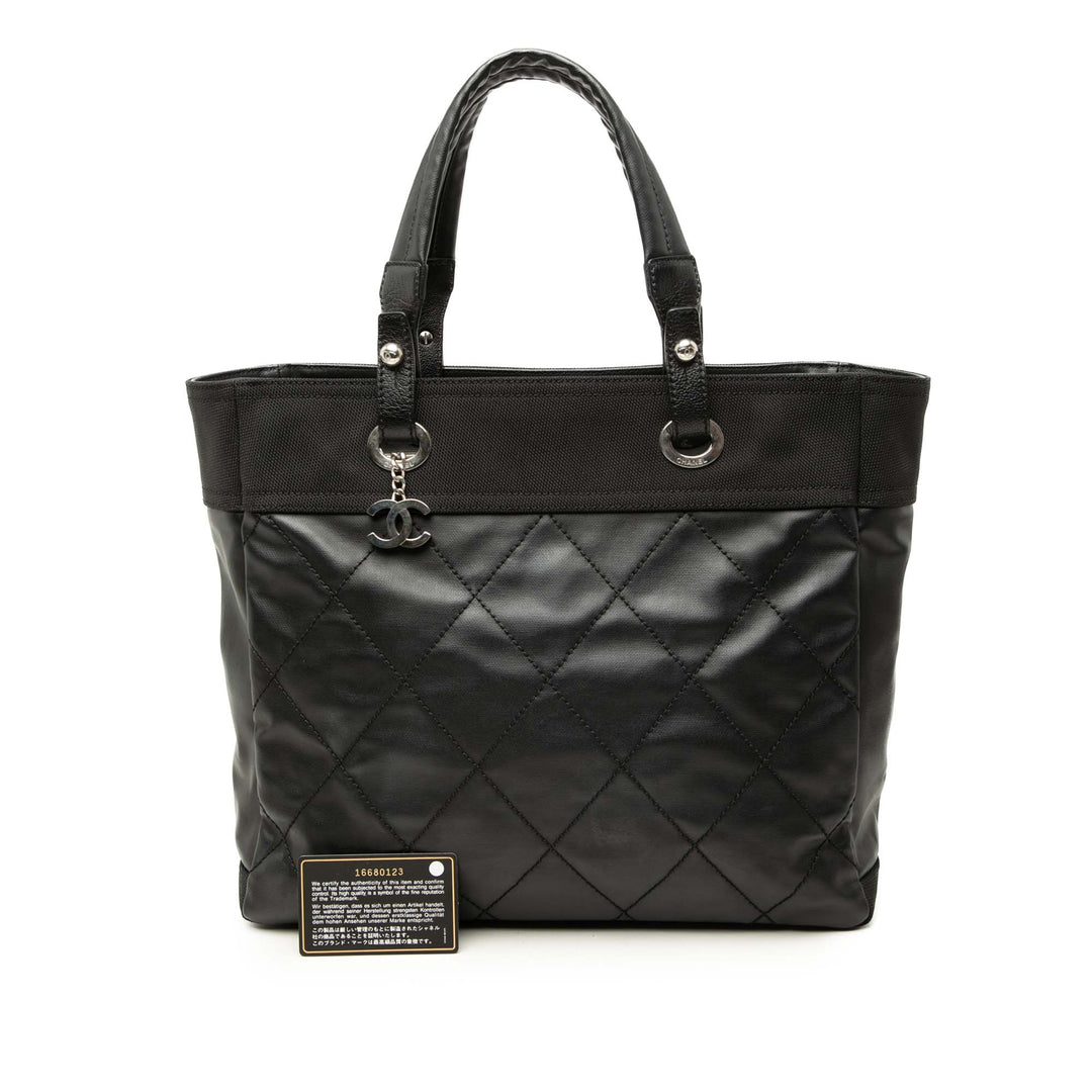 Chanel Medium Matelassé Coated Toile Paris Biarritz Cabas