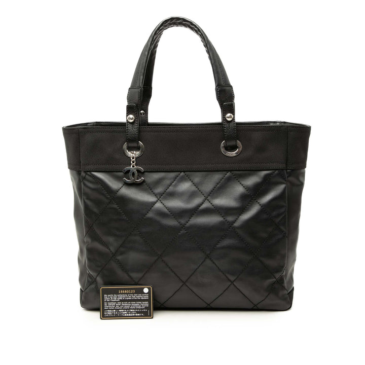 Chanel Medium Matelassé Coated Toile Paris Biarritz Cabas