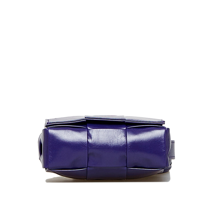 Candy Calfskin Intrecciato Cassette Crossbody Purple - Gaby Paris