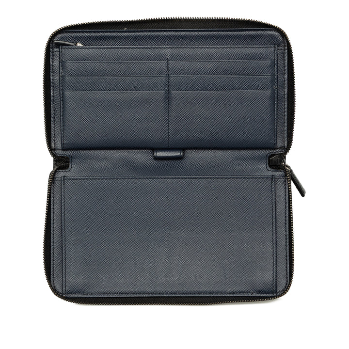 Prada Portefeuille long zippé Saffiano Noir – vue 4 – GABY PARIS