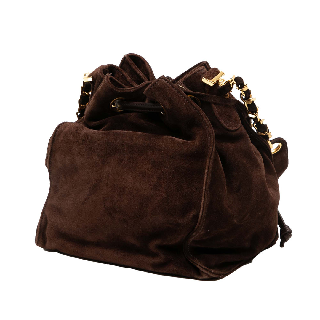 Chanel CC Daim Bucket Bag Marron – GABY PARIS Authentique