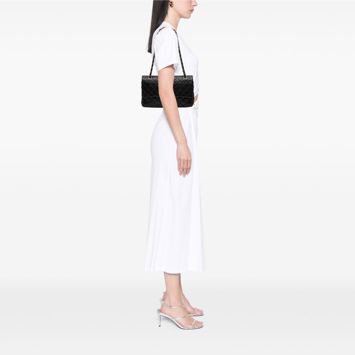 Medium Classic Lambskin Double Flap Black - Gaby Paris