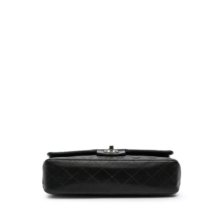 Medium Classic Lambskin Double Flap Black - Gaby Paris