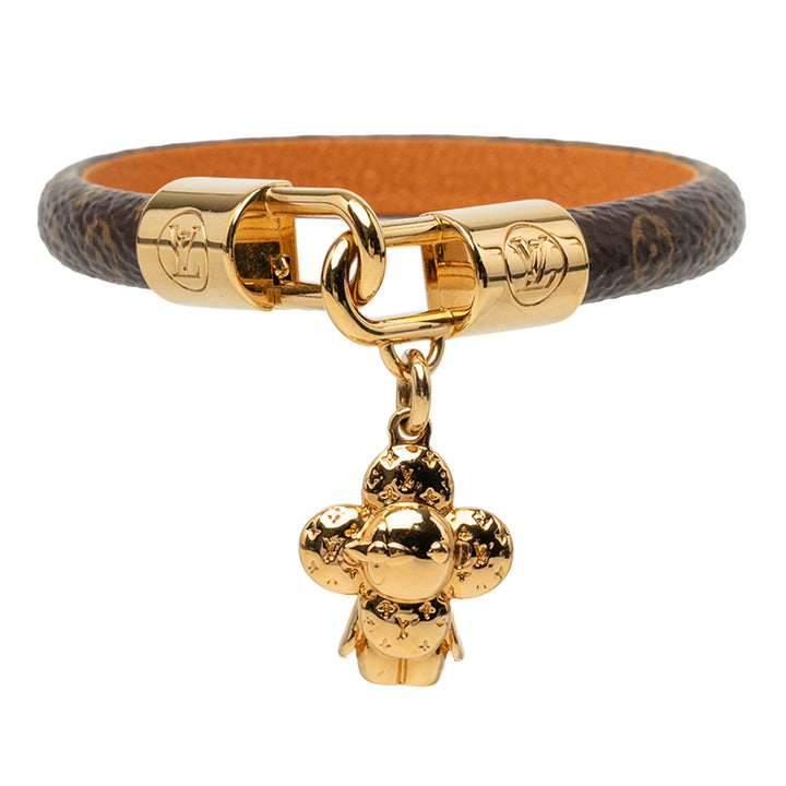 plaqué et Vivienne Charm Bracelet Monogram Marron