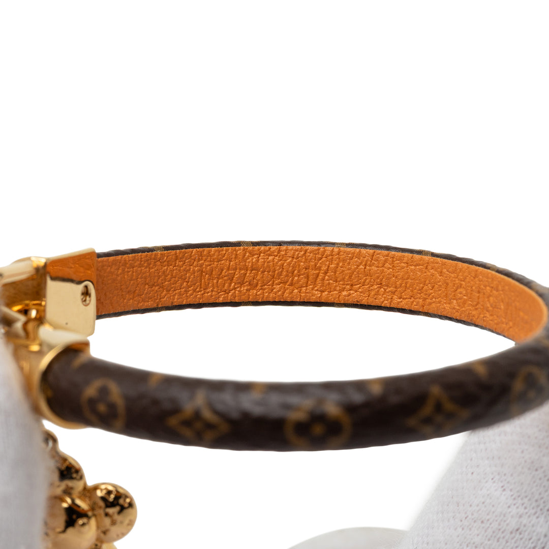 plaqué et Vivienne Charm Bracelet Monogram Marron