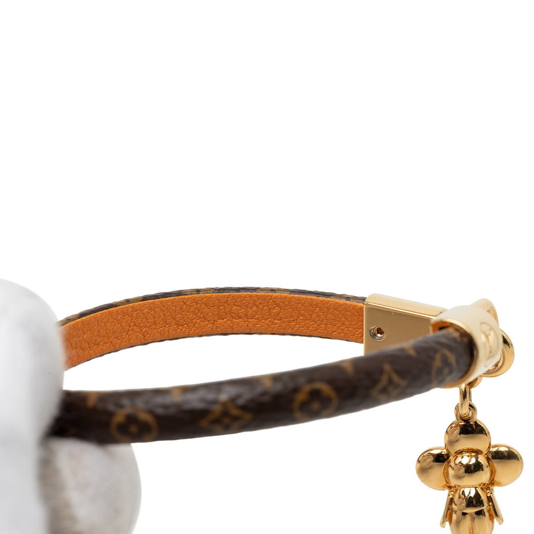 plaqué et Vivienne Charm Bracelet Monogram Marron