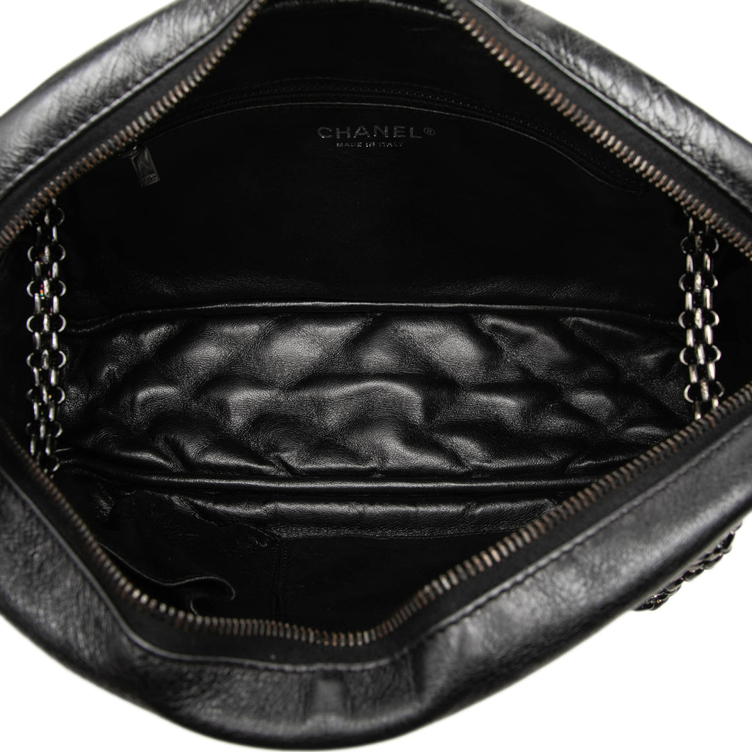 Chanel Reissue 2.55 Matelassé vieilli Sac caméra Moyen Cuir de veau Noir – vue 4 – GABY PARIS