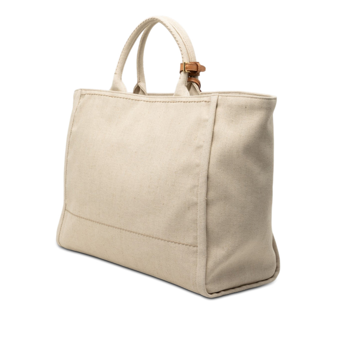 Prada Large Lin et Vitello Logo Cabas