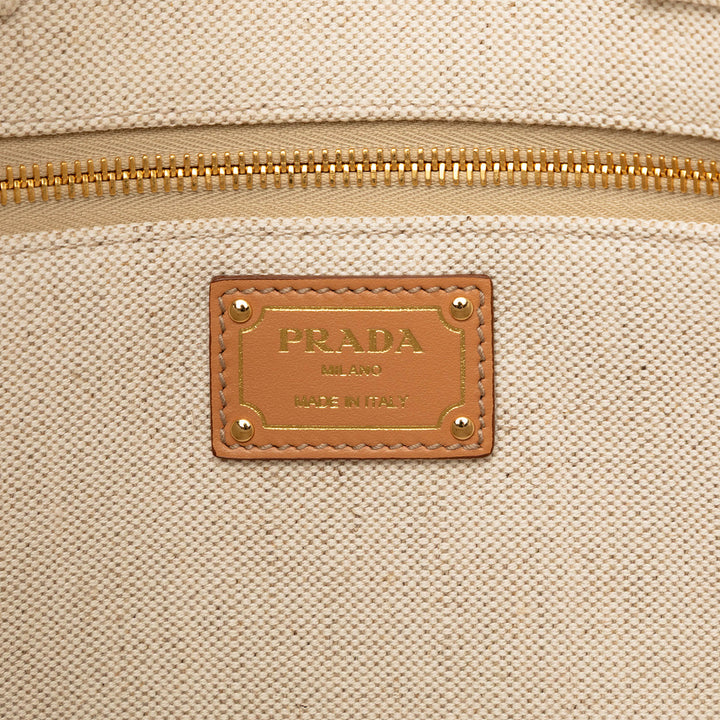 Prada Large Lin et Vitello Logo Cabas