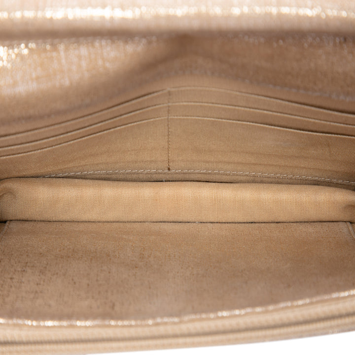 Chanel CC Matelassé Metallic Fabric Wallet on Chain
