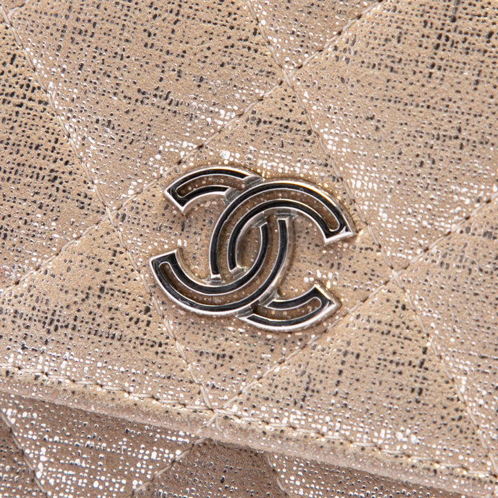 Chanel CC Matelassé Metallic Fabric Wallet on Chain