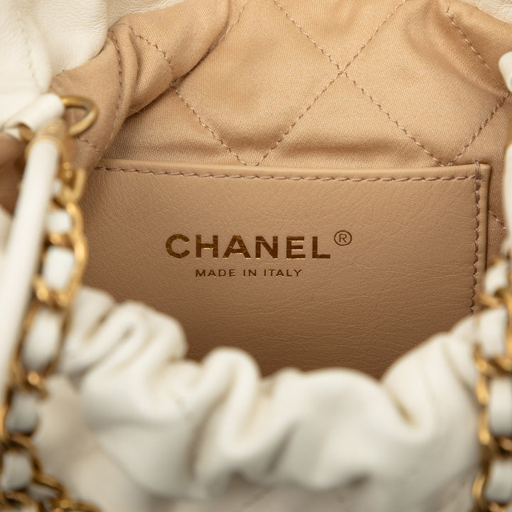 Chanel brillant 22 Hobo Mini Cuir de veau Blanc – vue 5 – GABY PARIS