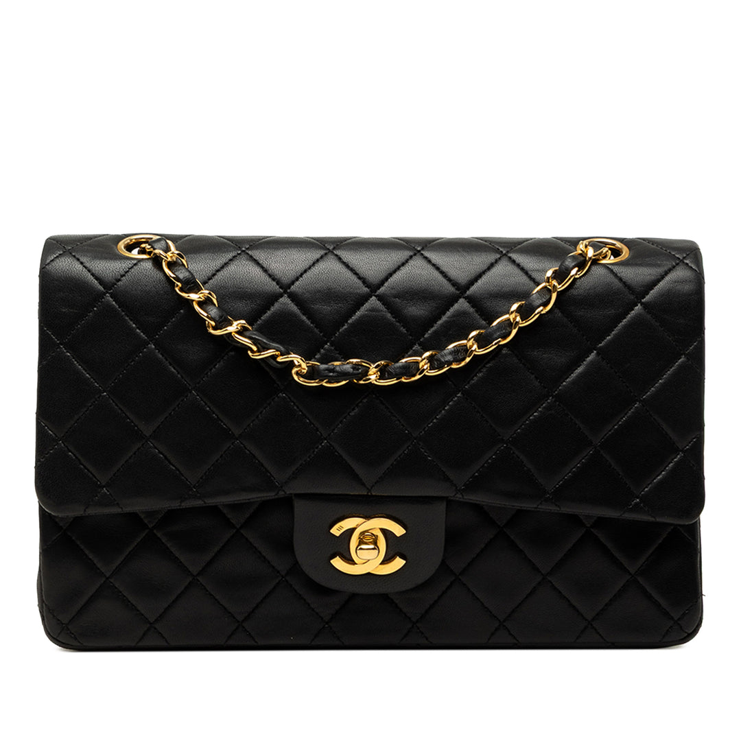 Chanel Classic Double rabat Moyen Cuir d'agneau Noir – vue principale – GABY PARIS