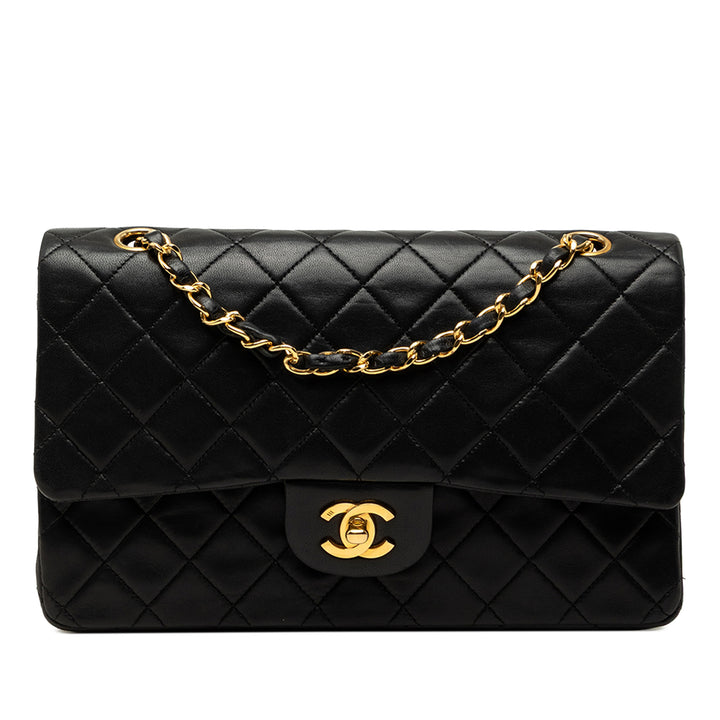 Chanel Classic Double rabat Moyen Cuir d'agneau Noir – vue principale – GABY PARIS