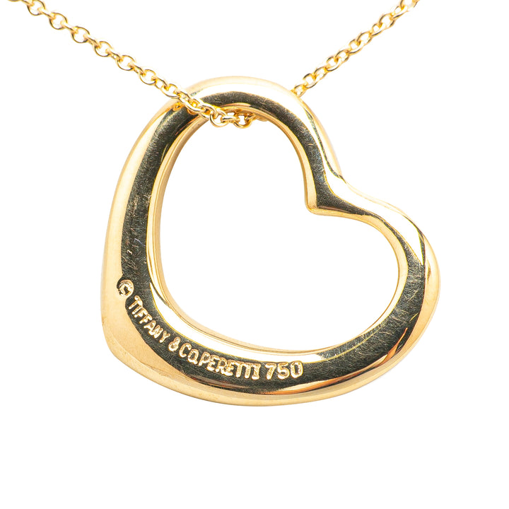Elsa Peretti 18K Yellow Gold Open Heart Pendant Necklace Gold - Gaby Paris