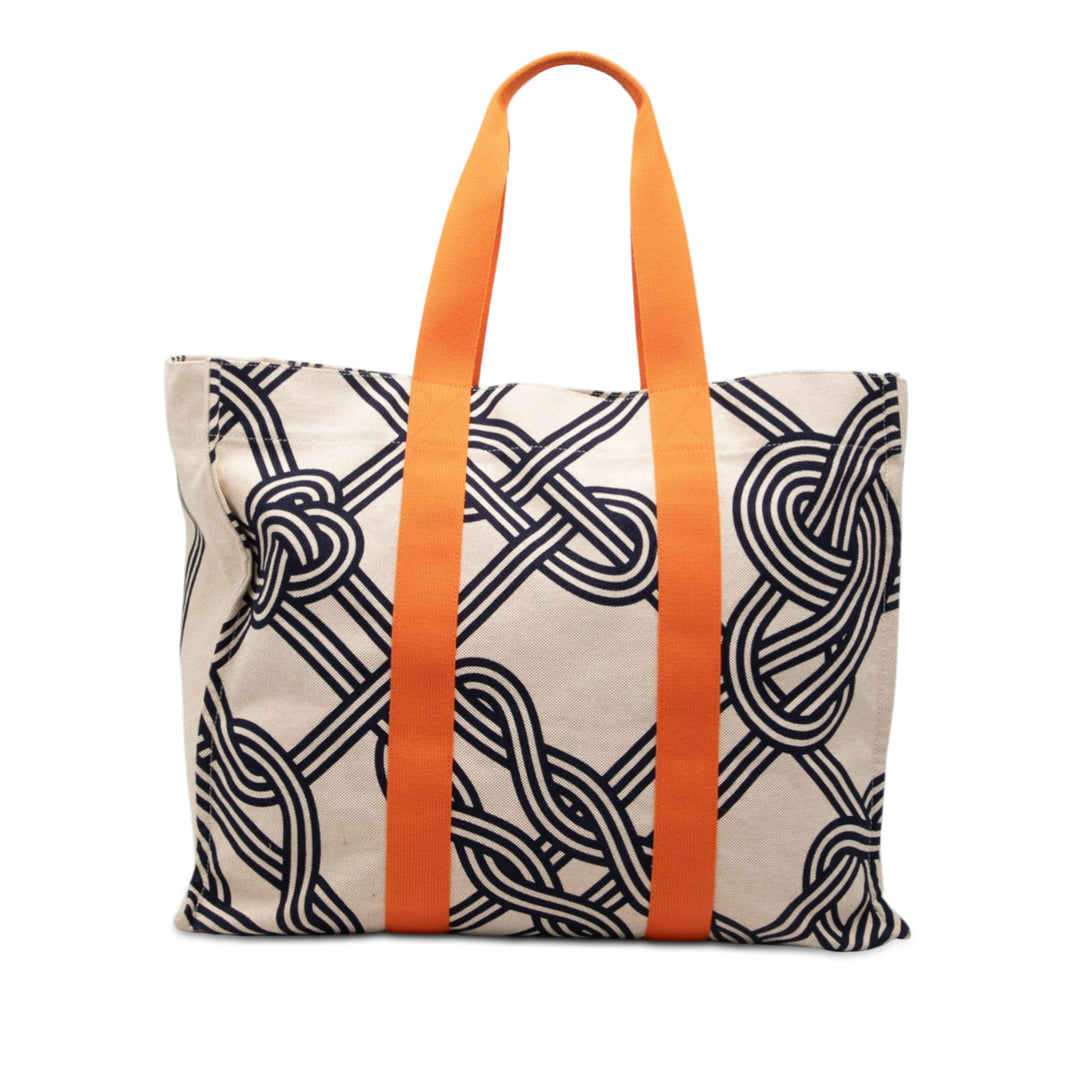Hermès Noeuds Marins Beach Cabas Tissu